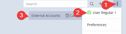 External Accounts Button