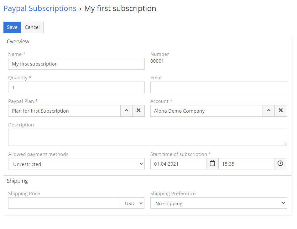 PayPal Subscriptions